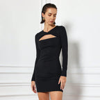 Women's French Elegant Dress High Waist A Line Slim Fit Slimming