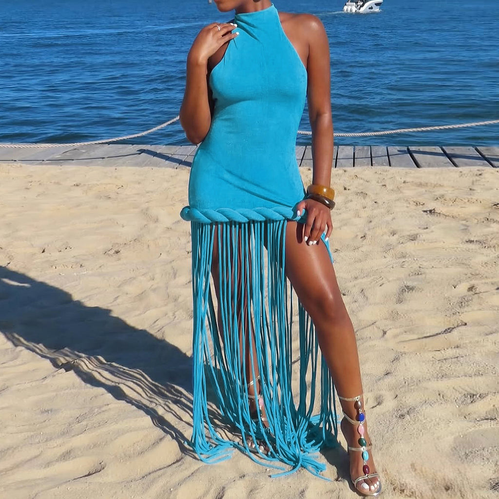 Women's Backless Halter Dress