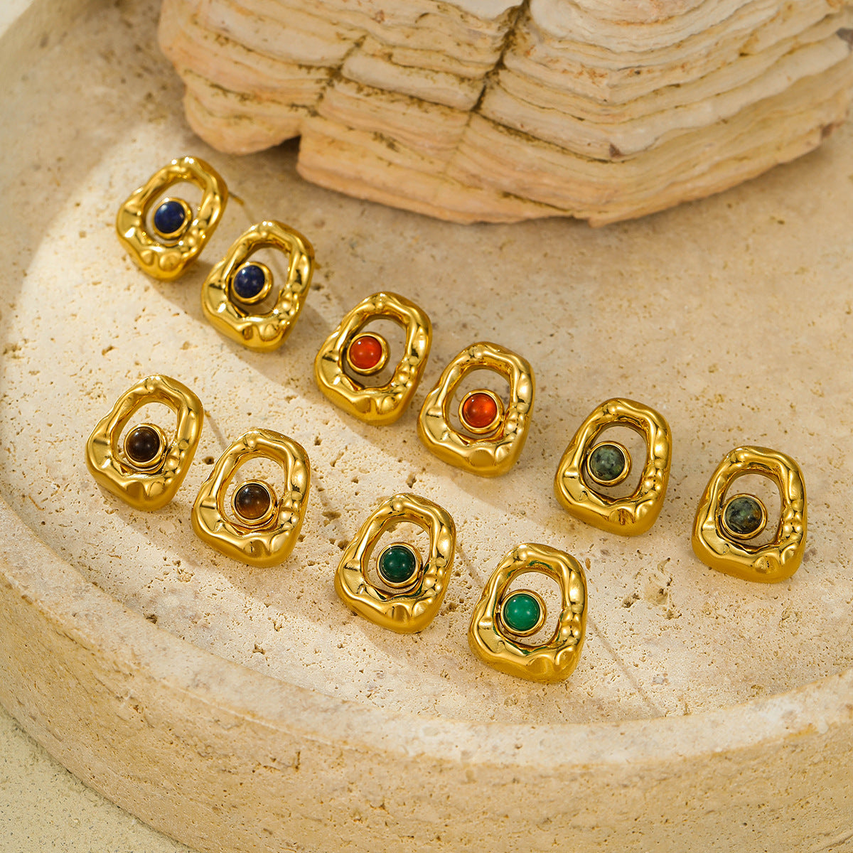 Women's Geometric Natural Stone Earrings