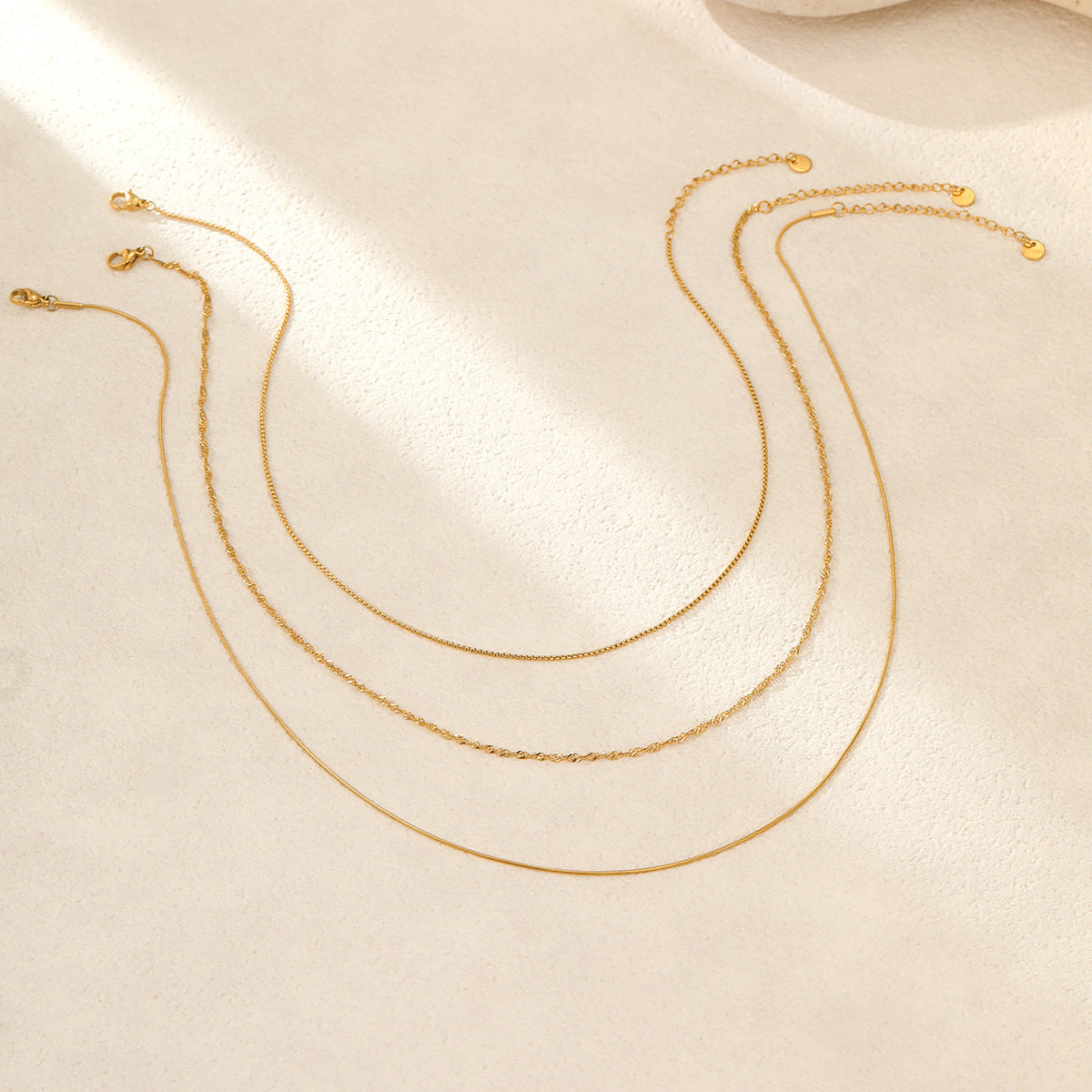 Stainless Steel Three Layer Choker Necklace