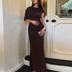 Women's Women Clothing Summer Oblique Shoulder Design Skinny Sheath Pleated Irregular Asymmetric Dress