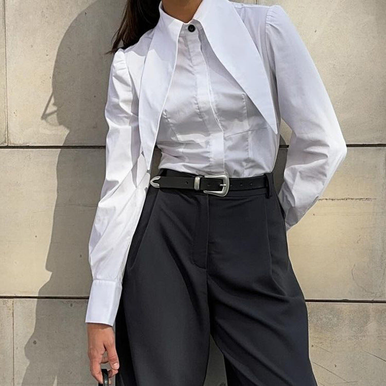 French White Collared Shirt