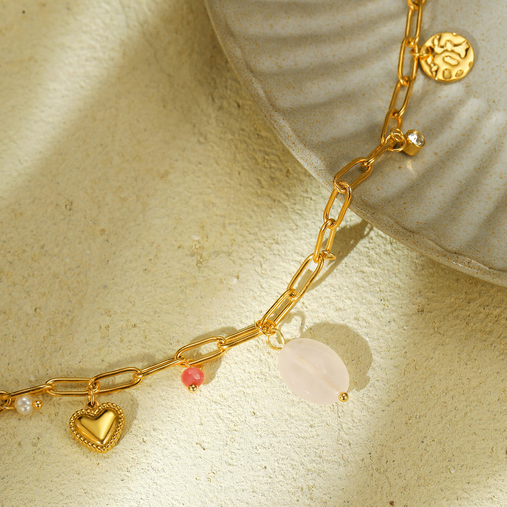 Natural Stone Beaded Pearl Necklace Trendy Necklace