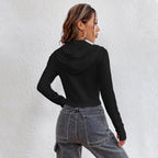 Street Zipper Cardigan Outerwear Long Sleeved Top Women