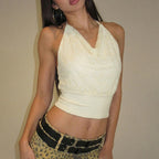 Women's Lace Backless Lace-Up Vest Top