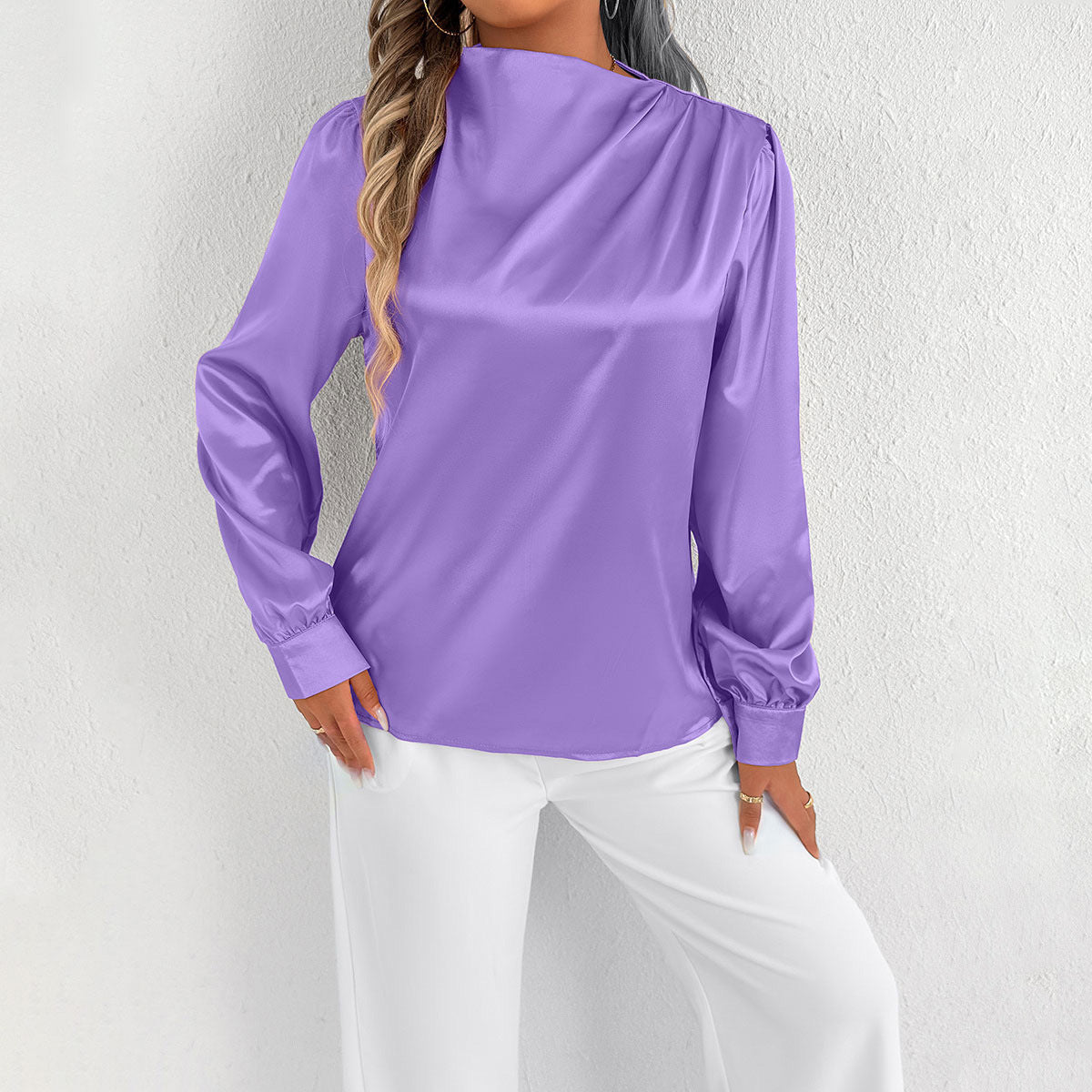Women's Summer Satin Shirt Light Transparent Satin Top