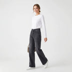 HW Loose Straight Casual All Match Washed Women Jeans