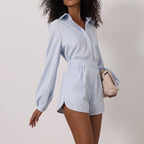 Striped Pocket Shirt & Shorts Set