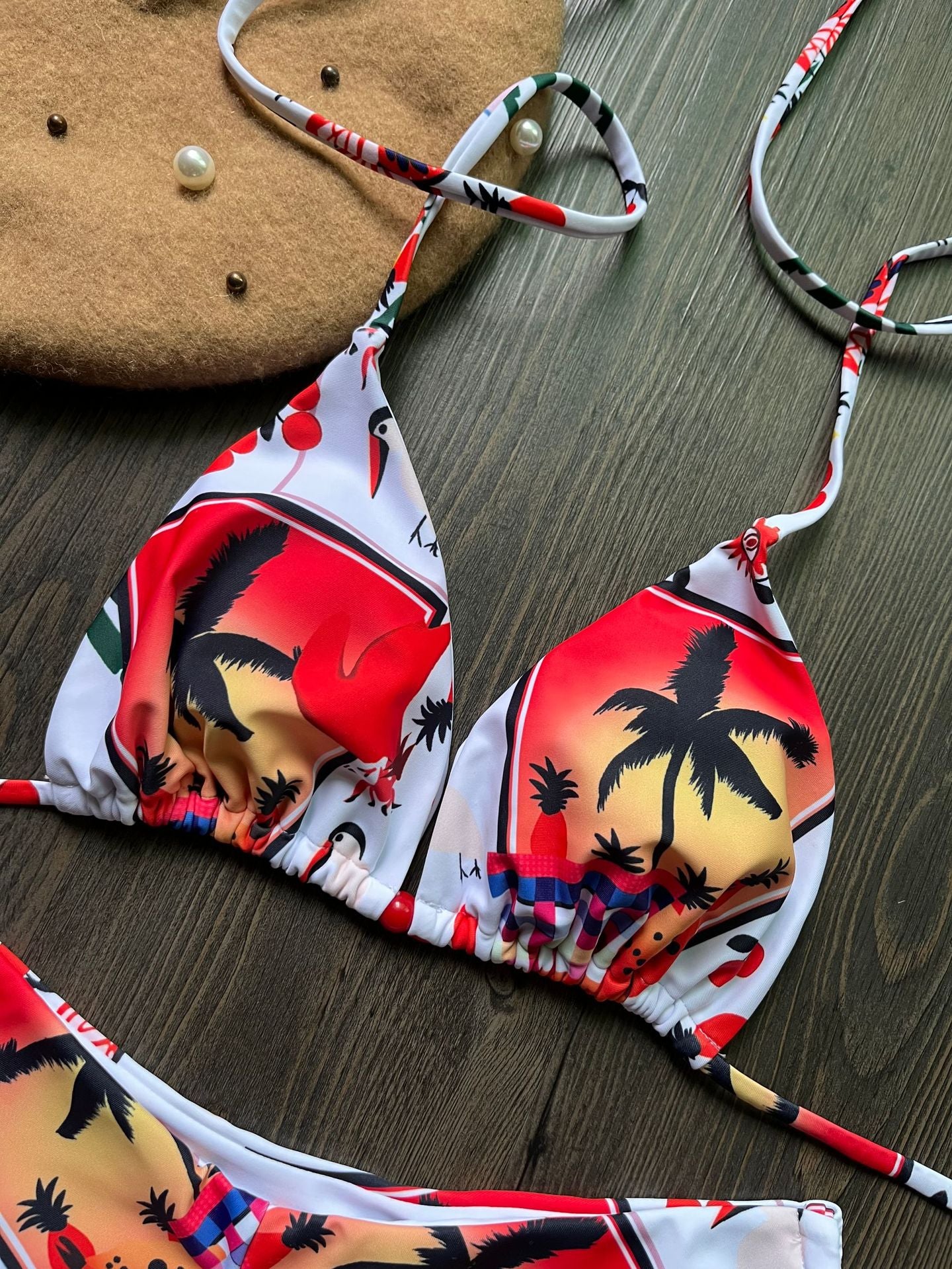Printed Triangle Bikini Swimwear
