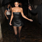 Leather Tube-Top Sheath Dress