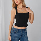 Summer Elegant Tencel Bamboo Joint Camisole Sexy Square