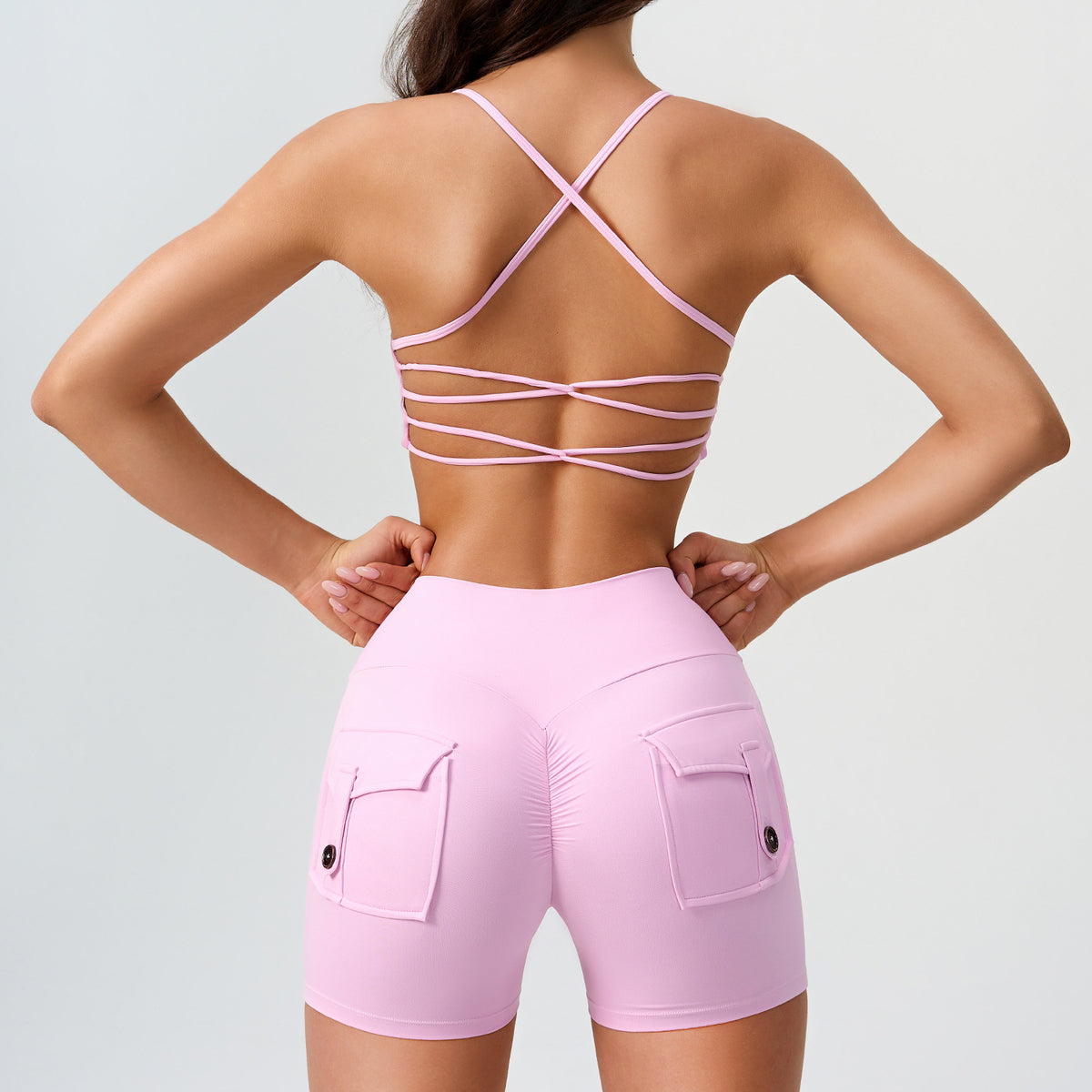 Women's Beauty Back Running Sports Women Medium High Strength Shorts
