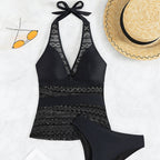 Lace Stitching Tankini Swimwear