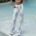 Women's Bohemian Printed Wide-Leg Pants