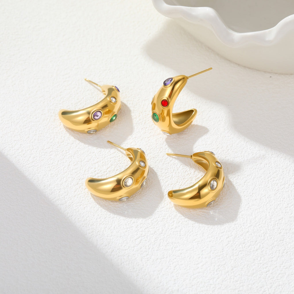 Women's Colorful Gem Earrings