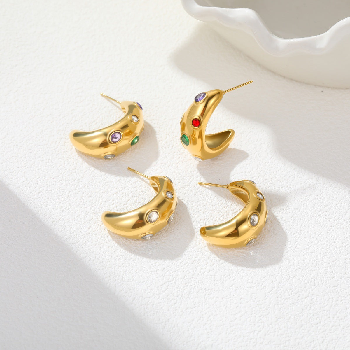 Women's Colorful Gem Earrings