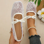 Women's Lace Bow Mary Jane Shoes