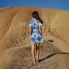 Women's Summer Trade Casual Women Clothing Printed Lace Up Dress