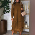 Women's Lace-Trim Midi Dress
