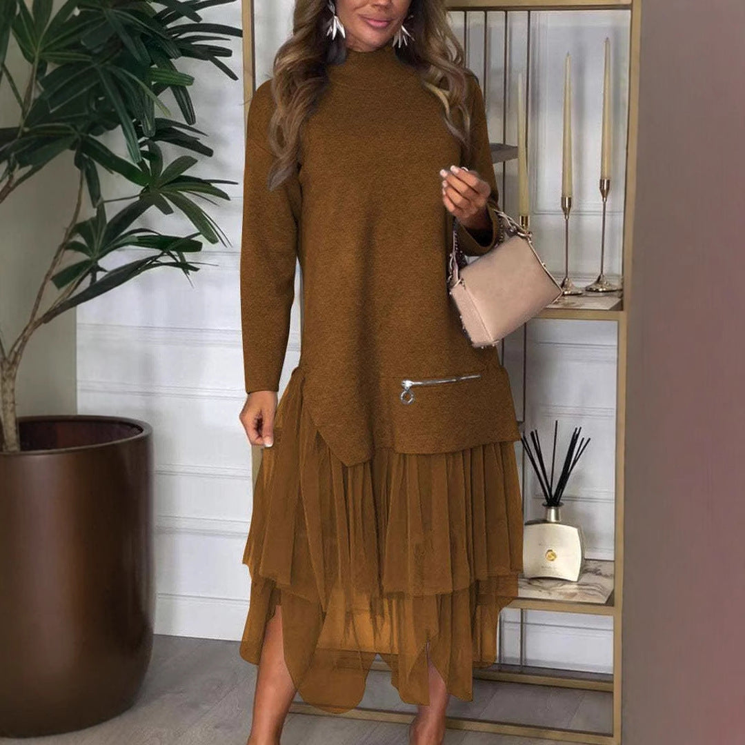 Women's Lace-Trim Midi Dress