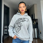 Women's Leopard-Print Oversized Hoodie