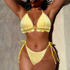 Solid Color Bikini Swimwear