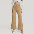 Women's High Waist Khaki Bootcut Jeans