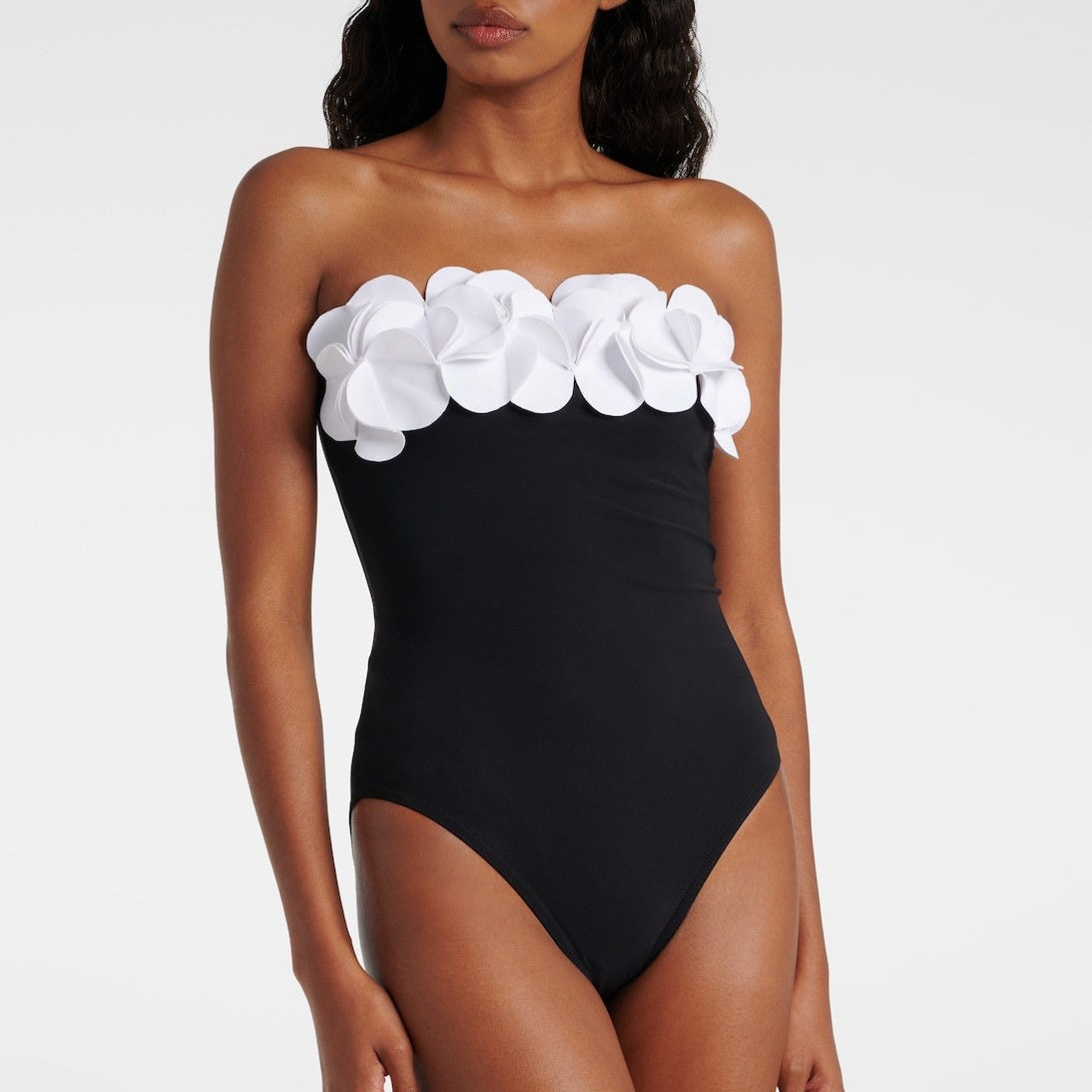 Black White One-piece Swimwear