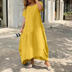 Spring Summer Popular Artistic Loose plus Size Cotton Linen Dress