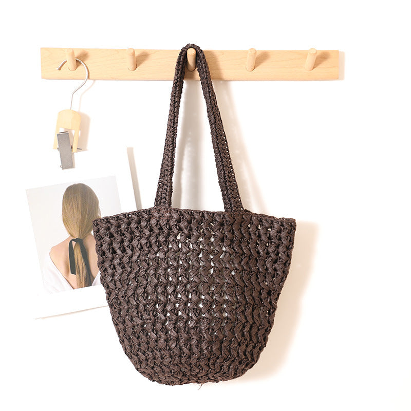 Wave Flower Bucket Brown without Lining
