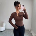 Asymmetric Metal-Detail Cutout Top
