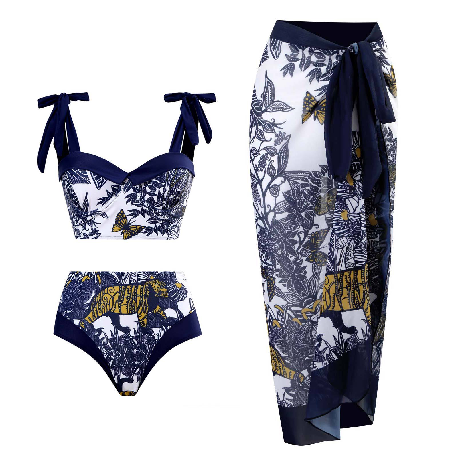 Retro Split One-piece Swimwear