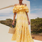 Women's Embroidered Off-Shoulder Maxi Dress