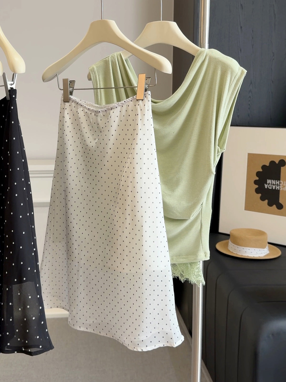 White Polka Dot