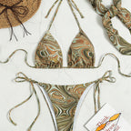 Split Printed One-piece Swimwear