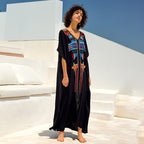 Rayon Embroidered Cover Up Swimwear