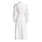 Women's Embroidered Polo-Collar Midi Dress