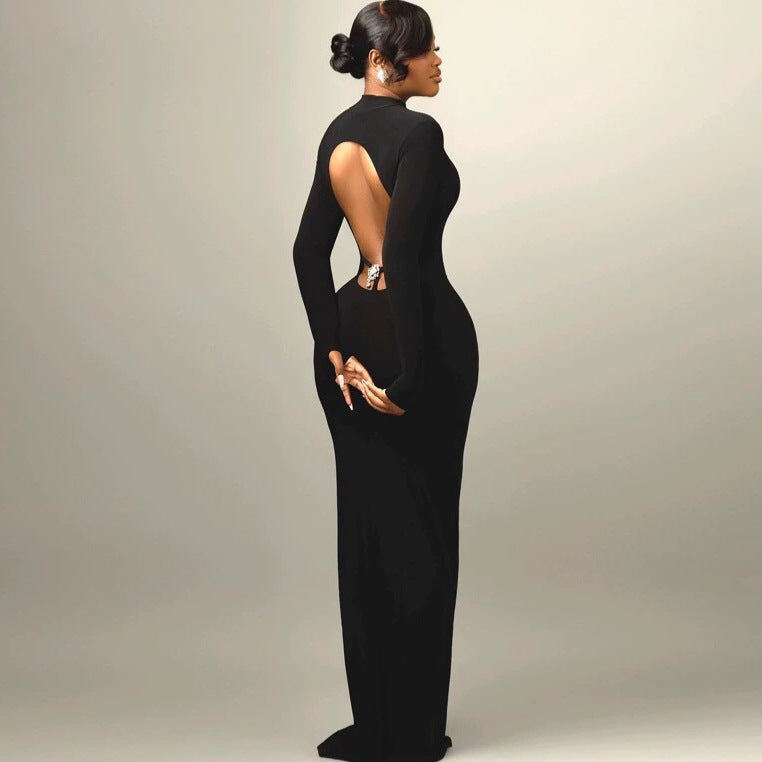 Women's High-Neck Backless Cocktail Dress