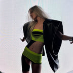 Summer Women Clothing Contrast Color Slim Fit Sexy Street