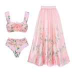 Pink Split Swimsuit Suit