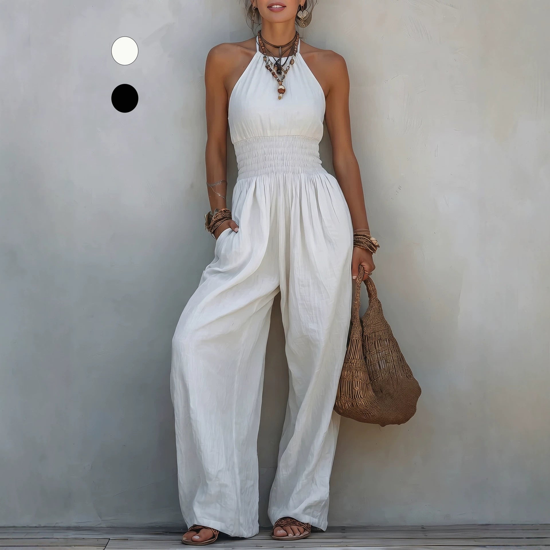 Bohemian Jumpsuit Sexy SL Strap Halter Casual WL Trousers