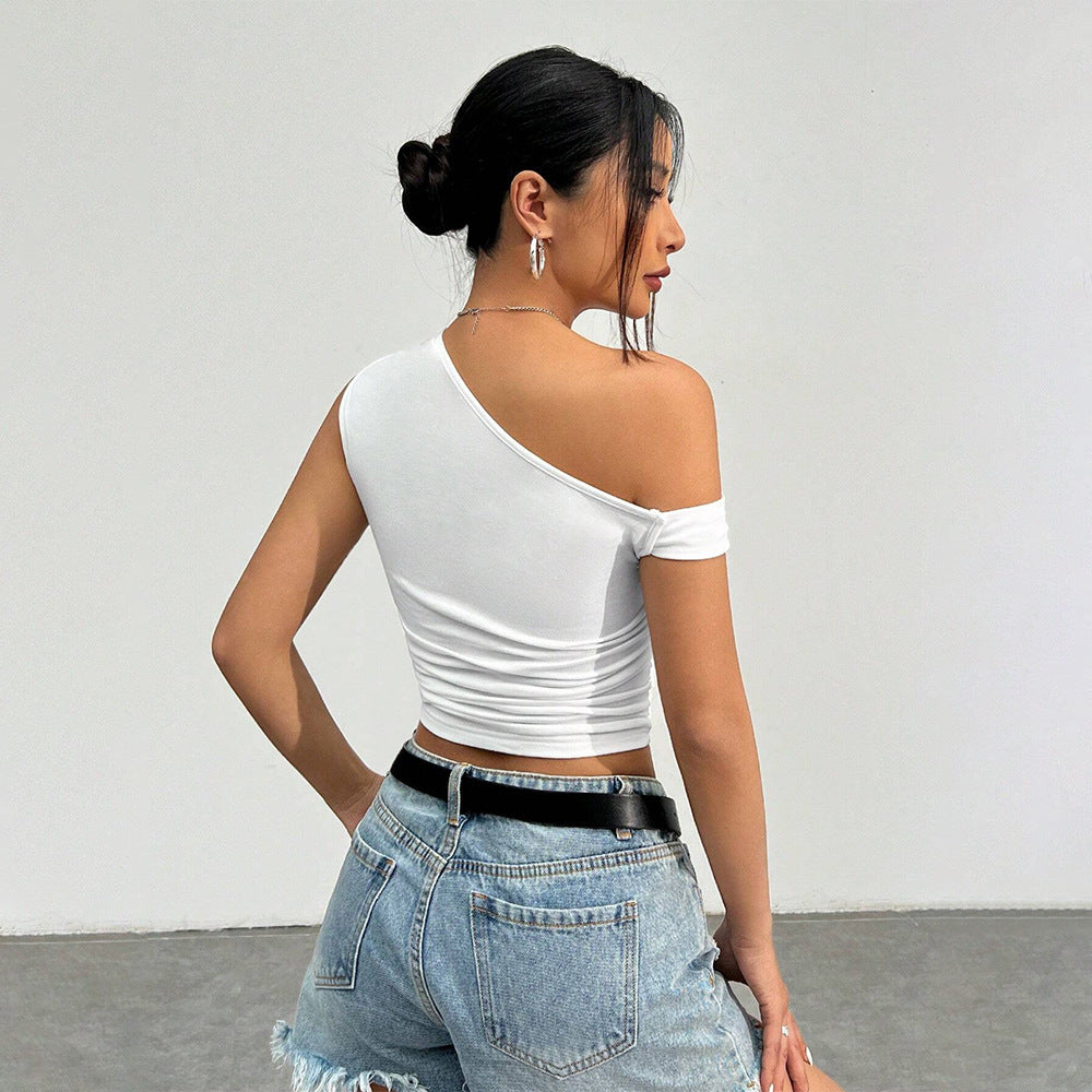 Women’s One-Shoulder Slim-Fit Knit Top
