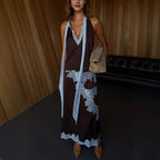 Women's Satin Stitching Sleeveless Loose Skirt