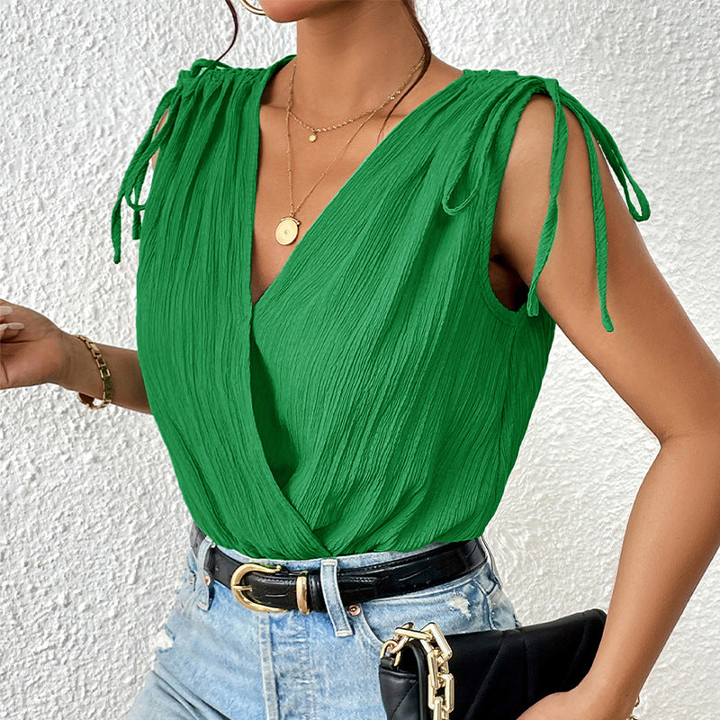 Contrast Color Sleeveless Jumpsuit for Women