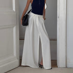 High Waist Ruched Skirt High Sense Slit