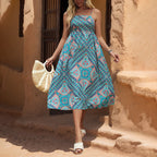 Ethnic Printing Slip Dress