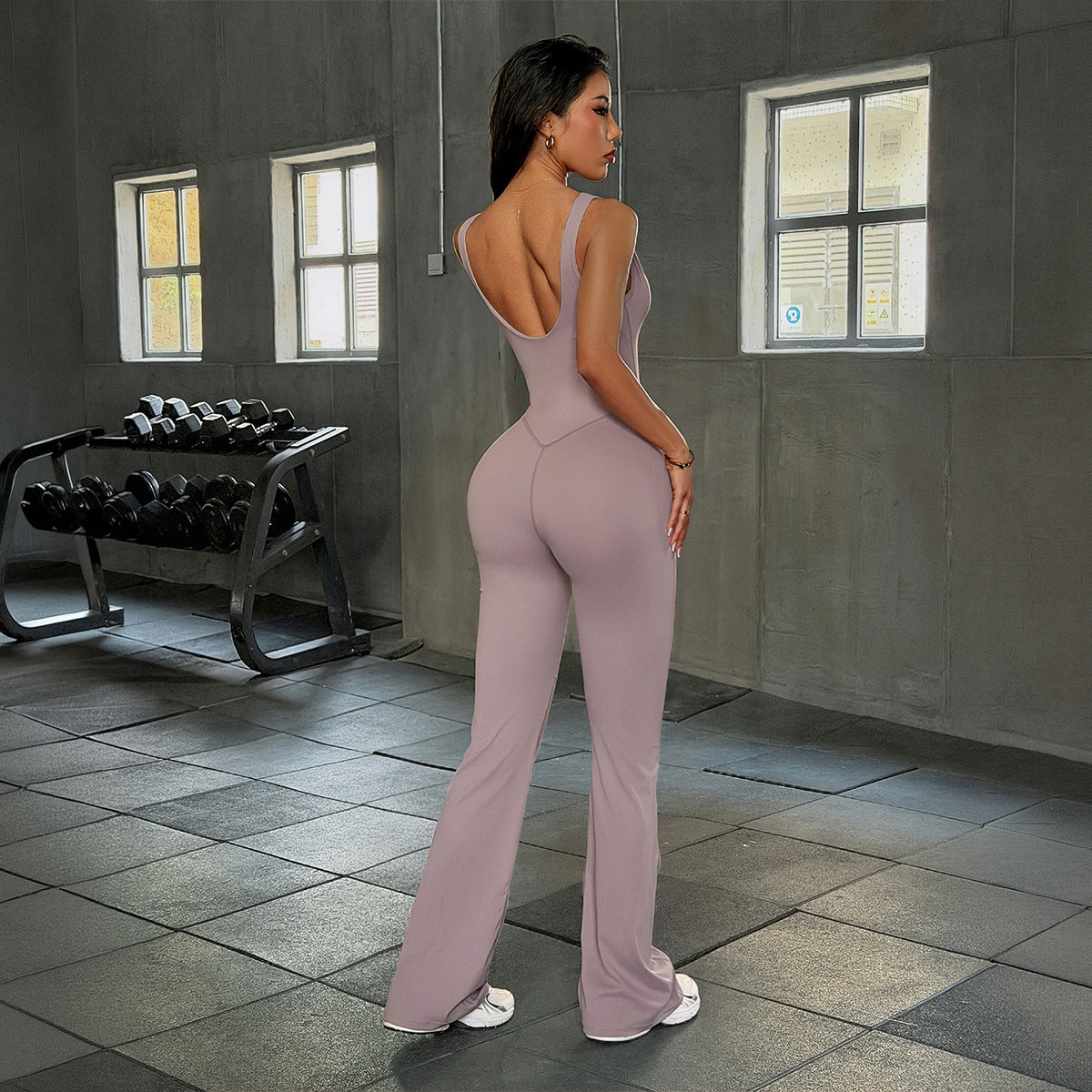 Women's Clothing Autumn Fitness Sexy Sleeveless Slim Jumpsuit