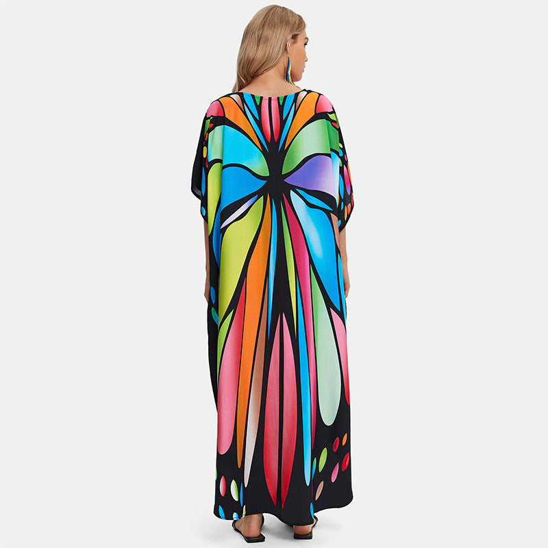 Rayon Printed Cover Up Swimwear