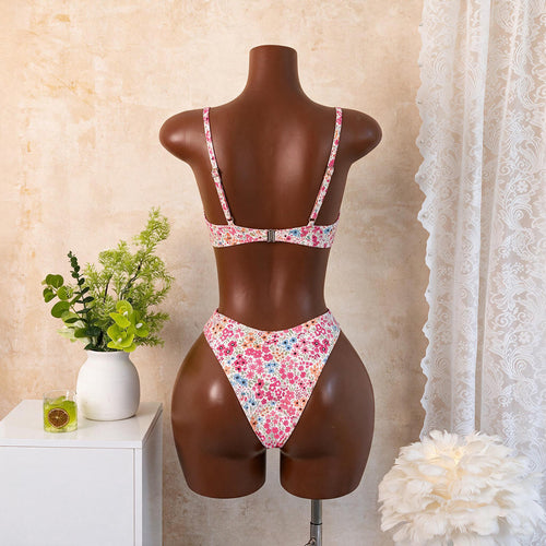 Women's Bikini Swimsuit Split Push Up Bikini Printed Swimsuit