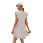 Chiffon Small Floral Dress Vacation Beach